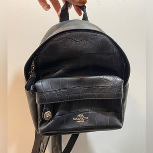 coach embossed croc campus backpack Mini in Chalk White Pebble Leather with Bandana Essex Fashion House Crafted of Signature canvas and smooth leather this backpack features an interior laptop sleeve inside pockets and an outside zip pocket for ample storage COACH GB | Modern Varsity